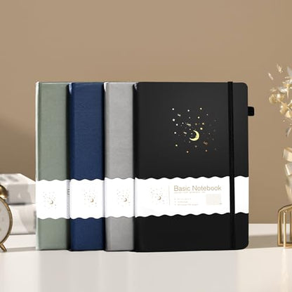CAGIE Journal Notebook for Women Men, Hardcover Lined Notebooks Journals for Writing Work Journaling Note Taking Diary with Pen Loop (Black Ruled), Gifts, 5.7" x 8.3", 196 Pages - color: 00 Black