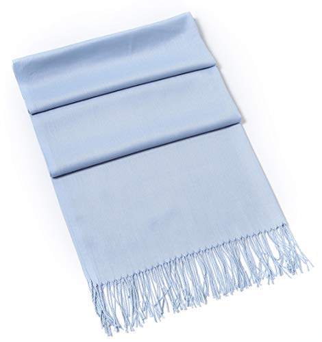 Cindy & Wendy Pashmina Shawls and Wraps Scarf for Women Soft Large Winter Shawl for Evening Dress Wedding Party - color: Light Blue