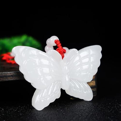 Meditation Necklace, Natural Jade Pendant Necklace Hand-Carved Jewelry Amulet Fashion Accessories