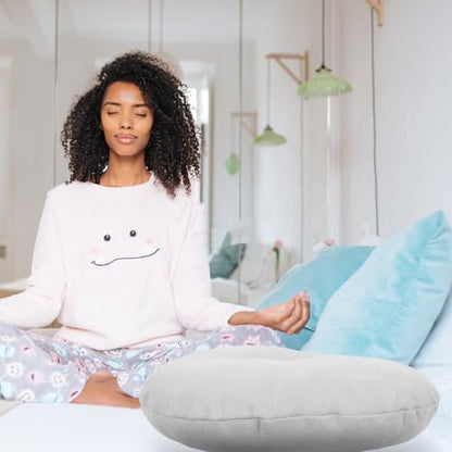 Holibanna Japanese Style Zafu Floor Cushion Small Light Gray Tatami Seat Pad Comfortable Meditation Pillow for Living Room Bedroom Window Seating