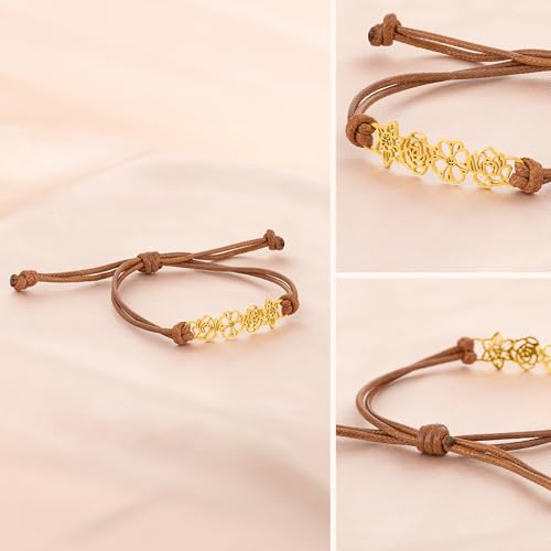 callie Personalized Women Bracelet, Family Bracelet Mother's Day Birthday Gifts for Mom Grandma Wife - color: Birth Flower