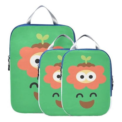 Foldable 3 Piecing Packing Travel Bag Polyester Organizer Closet Storage, Gardening Satisfaction Look (3 Set) - color: Gardening Satisfaction Look