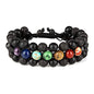 8mm Natural Lava Rock Stone Bracelets for Men, Healing Crystal Essential Oil Diffuser Beads Bracelet Chakra Yoga Energy Anxiety Gemstone Bracelet - color: 7 Chakra Stone + Lava Rock + Agate