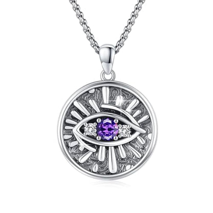 Evil Eye Necklace for Women 925 Sterling Silver, Protection Necklace with Blue Evil Eye Charm, Evil Eye/Lotus Pendant Jewelry, Birthday Christmas Gifts for Her - style: Blue Evil Eyes 09