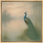 SIGNWIN Framed Canvas Print Wall Art Elegant Peacock by Misty Lake Serene Nature Illustrations Fine Art Farmhouse/Country for Living Room, Bedroom, Office - 16"x16" NATURAL - color: BS18-2507-SAR10, size: 16L" x 16W"