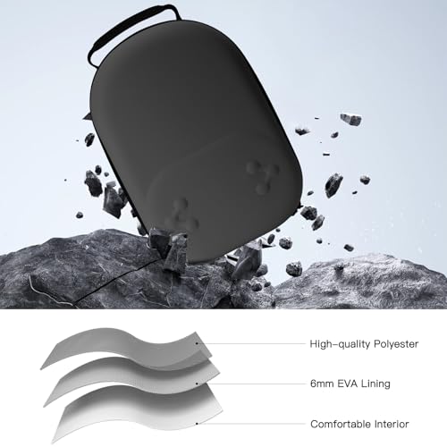 bibuks Hard Carrying Case Compatible with Oculus Meta Quest 3/3S,VR Headset Elite Strap and Touch Controller Accessories Carry Case,Hard Shell Travel Storage Bag (Black)