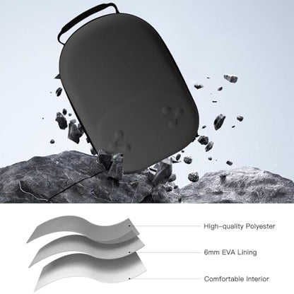 bibuks Hard Carrying Case Compatible with Oculus Meta Quest 3/3S,VR Headset Elite Strap and Touch Controller Accessories Carry Case,Hard Shell Travel Storage Bag (Black)