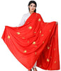 Exotic India Radhe Prayer Shawl with Embroidered Peacock Feather - PolyCotton - color: Bittersweet