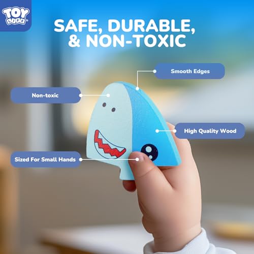 TOY Life Wooden Puzzles for Toddlers 2-4, Sea Animals Puzzles for Toddlers 1-3, Wood Puzzles Educational Montessori Toys Gifts for 1 2 3 Year Old, Baby Kids Learning Toy - style: 6PCS
