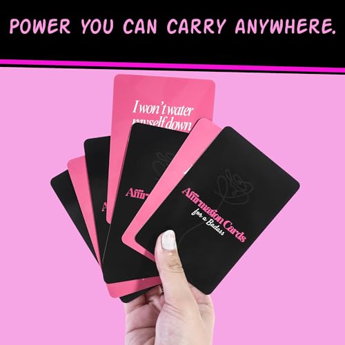 Badass Affirmation Cards for Women - Unique Birthday Gifts for Women - Daily Self Love & Confidence Cards - Empowering, Self Care, Motivation Deck (55 Cards, 400gsm, Not Scratch Off) - style: Badass (Best Seller)