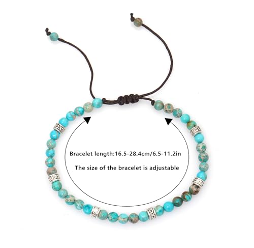 Beaded Bracelet Adjustable Stone String Bracelet Bohemian Colorful Beads Strand Bracelets for Women