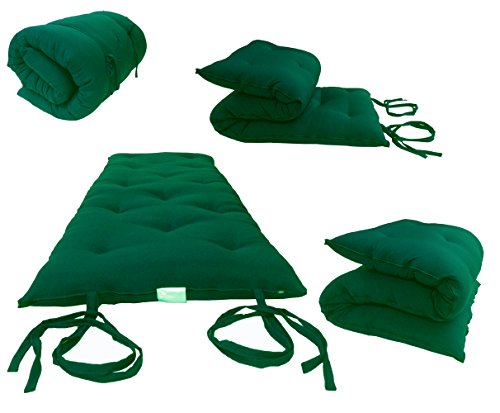 D&D Futon Furniture Traditional Japanese Floor Futon Mattresses, Cotton Battings/Foam/Polyester Batting, Rolling Sleeper Mats, Yoga, Meditaion Single Size 80 x 27 x 3 (Hunter) - color: Hunter