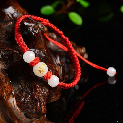 2026 Chinese New Year of Horse Bracelets for Women Men, 12 Chinese Zodiac Bracelet Good Luck Red String Animal Horse Charm Braided Bangle Adjustable Jewelry Gift - color: Luminous-5pcs
