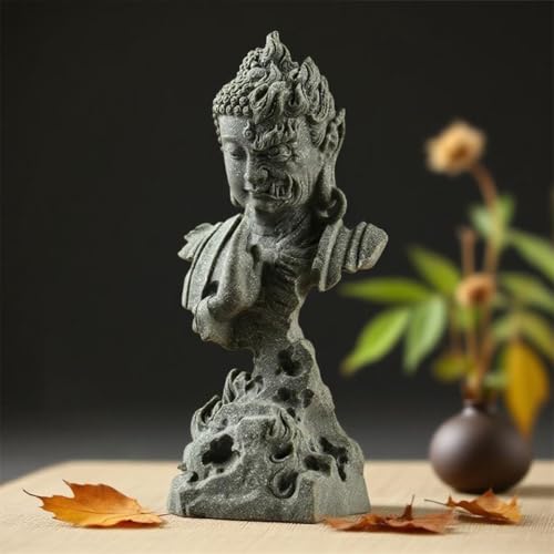 livelyfish Meditating Buddha Statue Zen Garden Statues Sandstone Thinker Buddha Sculpture Figurine for Fish Tank Aquarium Home Decorations, Gift (CS) - size: CS