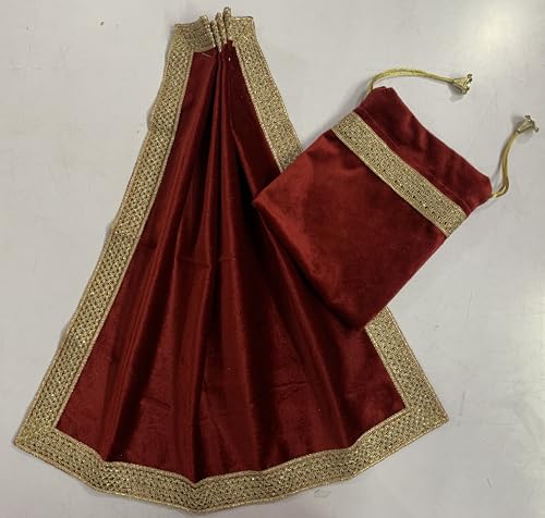 SMMS Spiritual Velvet Table Cloth Altar Tarot Spread (Maroon, Small- 46cm*46cm/ 18inch*18inch) - color: Maroon, size: Small- 46cm*46cm/ 18inch*18inch