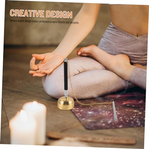 UPKOCH Portable Hand Bell for Meditation Buddhism Prayer Bell Durable Temple Chime with Crisp Sound for Yoga Mindfulness and Spiritual Practices