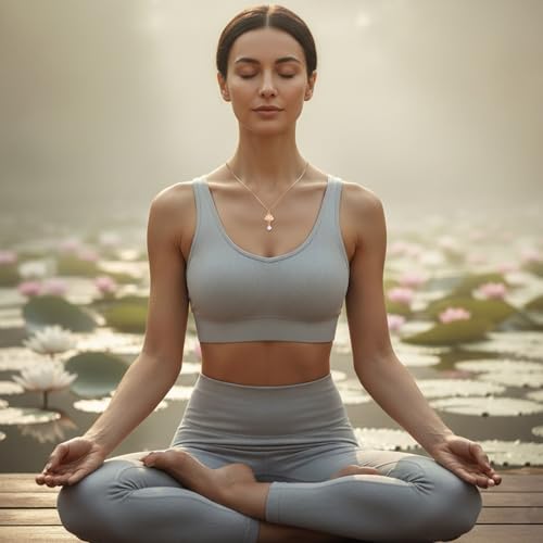 Lotus Flower Necklace for Women, Gold Chain with Lotus Pearl Pendant Meditation Yoga Relaxation Jewelry Gift - style: Pink-Lotus Gold