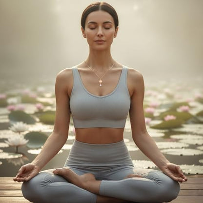 Lotus Flower Necklace for Women, Gold Chain with Lotus Pearl Pendant Meditation Yoga Relaxation Jewelry Gift - style: Pink-Lotus Gold