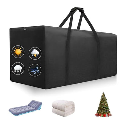 Outdoor Patio Cushion Storage Bag - Waterproof Large Patio furniture Cushion Organizer Storage Bag with Handle and Zipper, 68" L x 30" W x 20" H Big Foldable Duffle Cover-2 PACK - size: 2 PACK-68"L x 30"W x 20"H