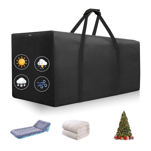 Outdoor Patio Cushion Storage Bag - Waterproof Large Patio furniture Cushion Organizer Storage Bag with Handle and Zipper, 68" L x 30" W x 20" H Big Foldable Duffle Cover-2 PACK - size: 2 PACK-68"L x 30"W x 20"H