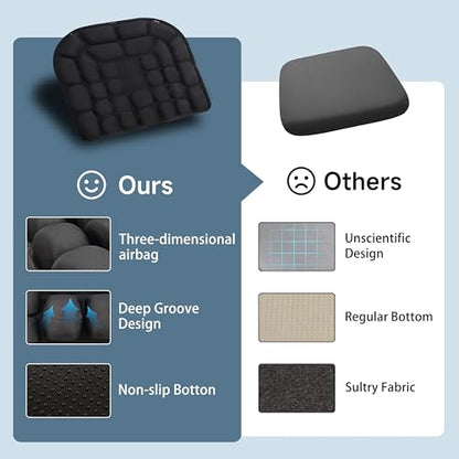 Comfortable 3D Air Cell Seat Cushion, Air Inflatable Pressure Relief Seat Bolster for Wheelchair, Car, Office, Home Living, Sondur Travel Cushion with Adjustable Firmness (Hollow Cushion) - size: Hollow cushion