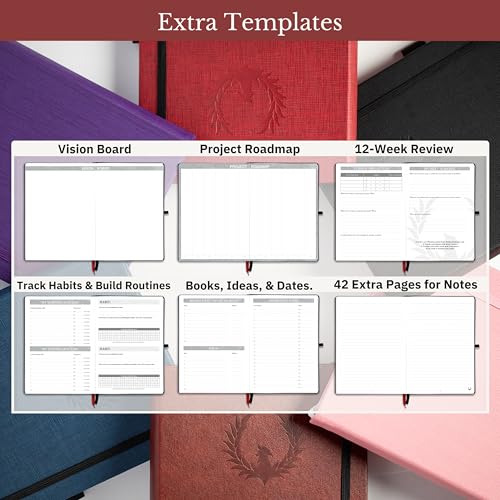 The Phoenix Journal - Quarterly Goal Planner, Daily Planner Journal & Organizer for Goal Setting, Productivity & Focus - Undated 12 Week Planner, Weekly & Monthly Planning, Habit Tracking - Hardcover - Black