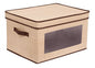 Internet's Best Storage Box with Window - Durable Storage Bin Basket Containers with Lids and Handles - Clothes Nursery Toys Organizer - Brown (Beige) - color: Brown