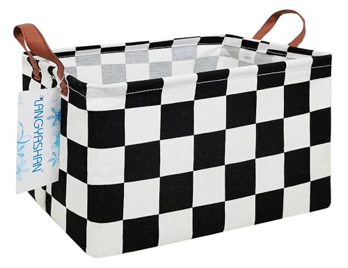 Rectangular Storage Bin Collapse Canvas Fabric Car Storage Basket for Organizing Home Kitchen Boys Racecar Basket Nursery Hamper Office Closet Shelf Baskets (Rec-Racing flag) - color: Rec-Football