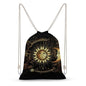 Sun Crescent Moon Stars Astrology Tarot Cards Portable Canvas Drawstring Backpack with Drawstring Pockets 35x50cm - color: Sun Crescent Moon Stars Astrology Tarot Cards, size: 35x50cm