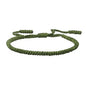 COLORFUL BLING Hand-Knitted Lucky String Bracelet Adjustable Tibetan Buddhist Prayer Yoga Mala Bracelets Kabbalah Protection Couple Jewelry - color: army green