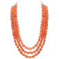 Ratnavali Jewels Quartz Multi Layer Strand Mala Beads Party Wear Necklace Jewelry Women RV3415 - color: Orange