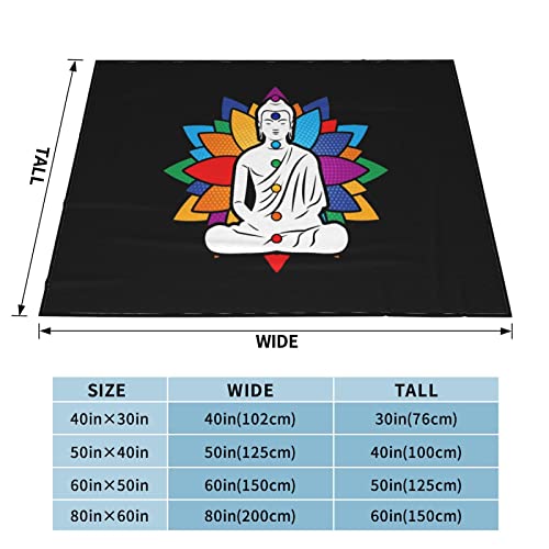 Buddha Chakra Meditation Lightweight Super Soft and All Season Warm,Thermal Blanket, Blanket for Sofas - size: 50"x40"