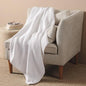 Cuddledown Chamberlain Blanket | Made in USA | 100% American-Grown Cotton | All Season Comfort | 48" x 64" | Throw | White - color: White, size: Throw