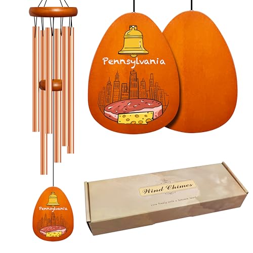 Gifts for Mom, Pennsylvania Liberty Bell 25.5" Wind Chimes for Outside, Pennsylvania Souvenir Windchimes Outdoors, Keystone State Outdoor Wind Chime for Patio, Yard, and Home Decor - size: Pennsylvania