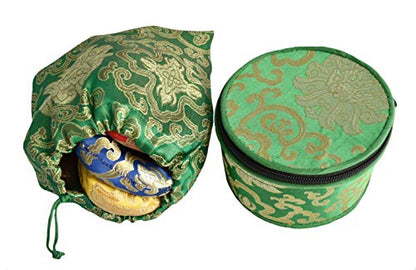 NHZ Chakra Healing Tibetan Singing Bowl Set of 7 for Meditation- Himalayan Singing bowls (Green) - color: Green