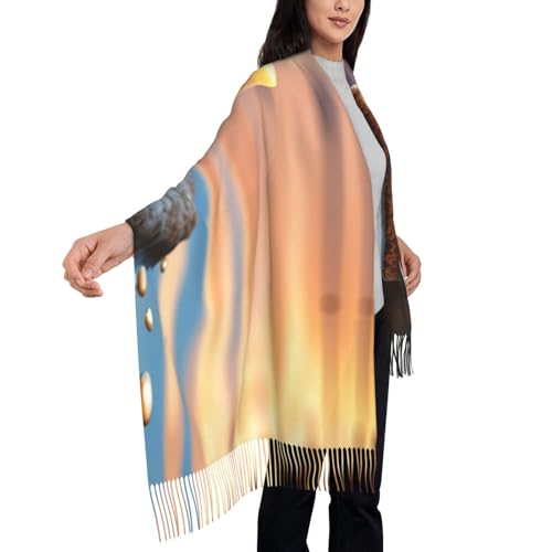 Candles Meditation Stones Scarf For Women Men Classic Tassel Cashmere Feel Shawls And Wraps Soft Warm Long Scarf For Women Gifts