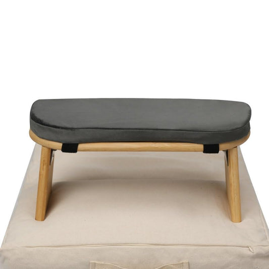 Meditation Bench with Meditation Cushion Meditation Stool Set,Folding Yoga Stool, Sturdy Prayer Bench,Comfortable for Kneeling or Sitting, 35 × 27inch, Dark Grey - color: Dark Grey, size: 35 × 27inch