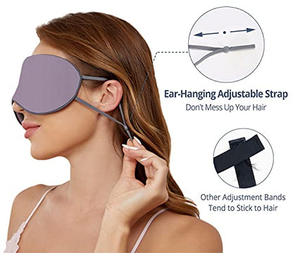 Sleeping Mask 2 Pack, Warm, Cool Double-Sided Use of Sleep Mask, Super Soft Blindfold with Adjustable Strap, Block Out Light, Comfort Sleep Eye Mask for Travel Meditation Nap - color: Purple/Pink + White/Orange