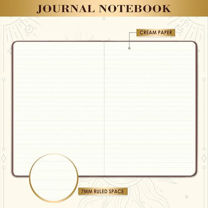 Artfan Ruled Notebook/Journal – Premium Thick Paper Faux Leather Classic Writing Notebook with Pocket + Page Dividers Gifts, Banded, Large, 144 Pages, Hard Cover, Lined (5.8 x 8.4) - Reddish Brown - color: Reddish Brown