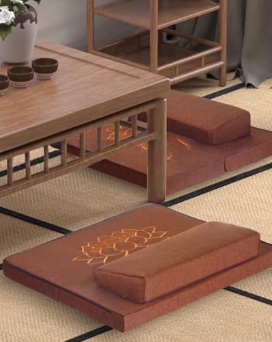 Meditation Mats,Futons, Household Folding, Thickened Fabrics, Coconut Palm, Kneeling Mats(Size:24x24inch,Color:Gray) - color: Gray, size: 24x24inch