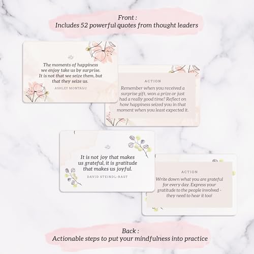 MESMOS 52 Mindfulness Cards with Action Plans. Relaxation Stress Relief Gifts for Women, Positive Affirmation Cards, Anxiety Relief Items, Meditation Self Care Kit, Relaxing Spiritual Gifts for Women - color: Watercolor (Small 3" x 2" cards)