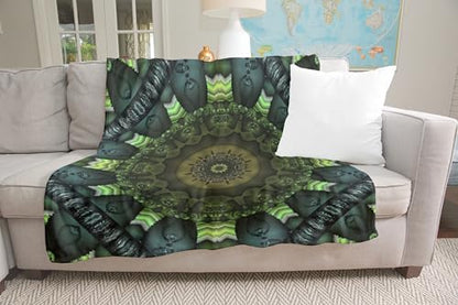 3dRose Mandala 28 Zen InnerBalance Green Harmony Chakra Meditation InnerPeace Silktouch Minky Blanket