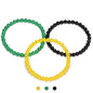 3PCS Agate Bracelet for Women Men Natural Round Beaded Agates Stone Healing Stretch Bracelets Elastic Handmade Polished Gemstone Beads Bracelet - color: Green+Yellow+Black