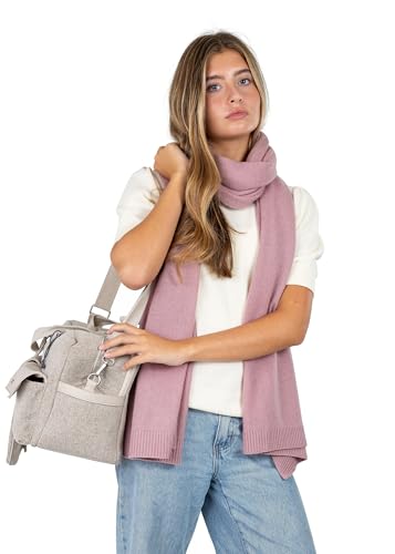 Velanio Cashmere Luxury Knitted Wrap Travel Shawl Scarf, Pashmina Stole, All-Season Scarf for Women Cashmere Wool Blend - color: Blush