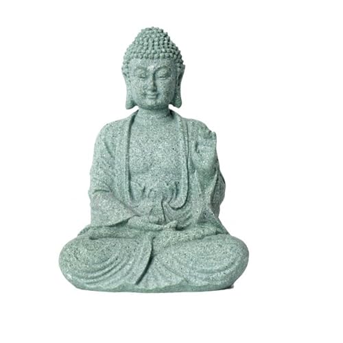 Collectible Figurines – Gray Resin Zen Statue for Garden & Home Decor, Decorative Meditation Sculpture Ornament Suitable for Indoor and Outdoor Use