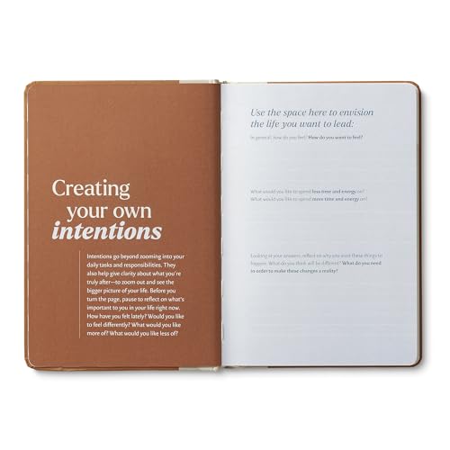 Compendium – Intention Every Day Guided Journal: A Daily Practice for Purpose and Clarity – A 5-Minute a Day Personal Growth Notebook – An Inspiring Daily Journal for Forming New Habits - color: Intention Sienna