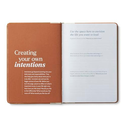 Compendium – Intention Every Day Guided Journal: A Daily Practice for Purpose and Clarity – A 5-Minute a Day Personal Growth Notebook – An Inspiring Daily Journal for Forming New Habits - color: Intention Sienna