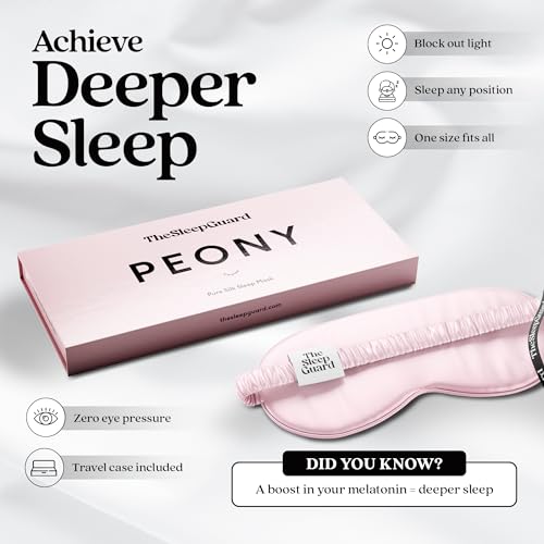 Pure Silk Sleep Mask [100% 6A Mulberry Silk, 22 Momme] Light Blocking Travel Essentials. Eye Masks for Sleeping. Black Oeko-Tex Blindfold. Eye Covers for Men & Women - color: Peony Pink
