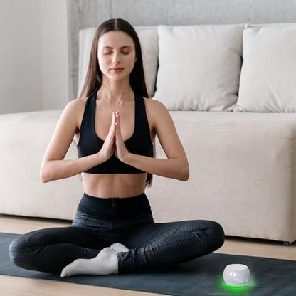 Soundary Ceramic Craft Bluetooth Speaker for Meditation & Yoga, Sound Therapy Machine for Stress Relief, Sleep Aid and Focus, Deep Bass, Louder Volume, Light Effect for Boxing Breathing (Purple) - color: Purple