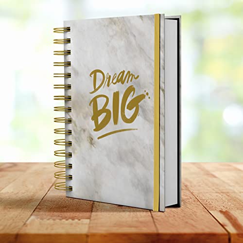Designer Greetings, Designer Papers Flex Cover Journal with Elastic Band, “Dream Big” Marble - 320 Pages (6” x 8.25”) - Graduation Gift, Back-to-School Supplies for Notekeeping and Personal Diary - style: "Dream Big" Marble